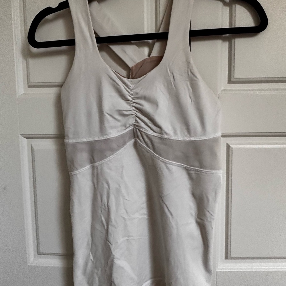 Lululemon white Tank Top with Mesh Detail